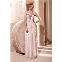 Glorious Sheath-Column Spaghetti Strap Floor Length Chiffon Veiled Rose Zipper Evening Dress with Dr