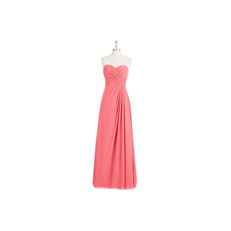 My Stuff, Watermelon Azazie Arabella - Sweetheart Floor Length Chiffon Back Zip Dress - Charming Bri