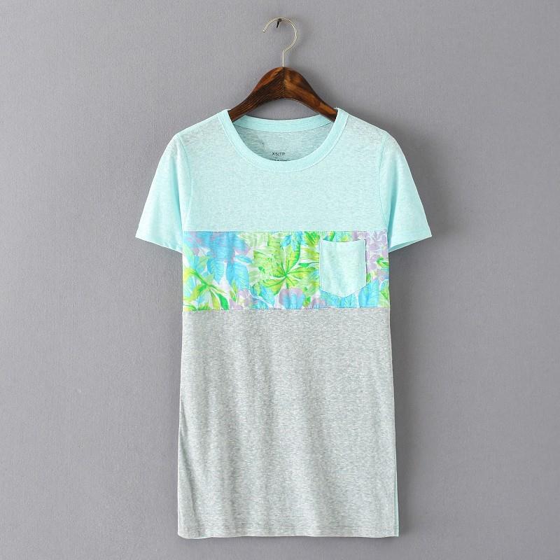 My Stuff, Casual Simple Split Front Slimming Scoop Neck Short Sleeves Cotton - beenono.com