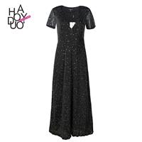 2017 winter women new style fashion sexy stars embellished lace dress - Bonny YZOZO Boutique Store