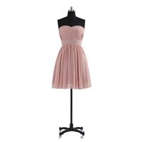 Hot Selling A-Line Sweetheart Natural Short Mini Chiffon Sleeveless Zipper Bridesmaid Dress with Ple