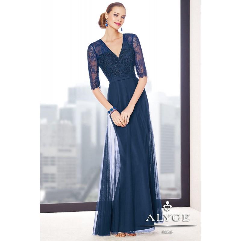 My Stuff, Alyce Black Label 29704 Navy,Aqua,Wine Dress - The Unique Prom Store