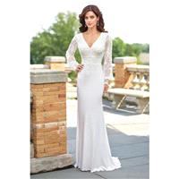 Style 117183 by Enchanting by Mon Cheri - Ivory  White Chiffon  Lace High Back Floor V-Neck Body-ski