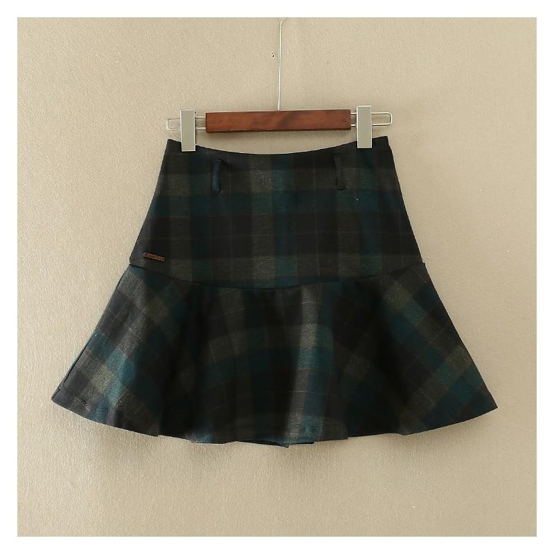 My Stuff, Slimming High Waisted Lattice Dark Color Spring Skirt - Lafannie Fashion Shop