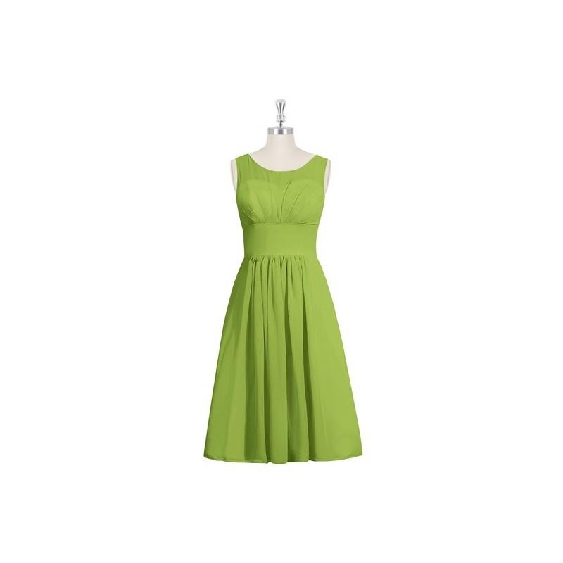 My Stuff, Clover Azazie Skyla - Knee Length Chiffon Scoop Illusion Dress - Charming Bridesmaids Stor