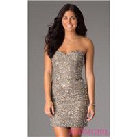 Short Strapless Sweetheart Sequin Scala Dress - Brand Prom Dresses|Beaded Evening Dresses|Unique Dre