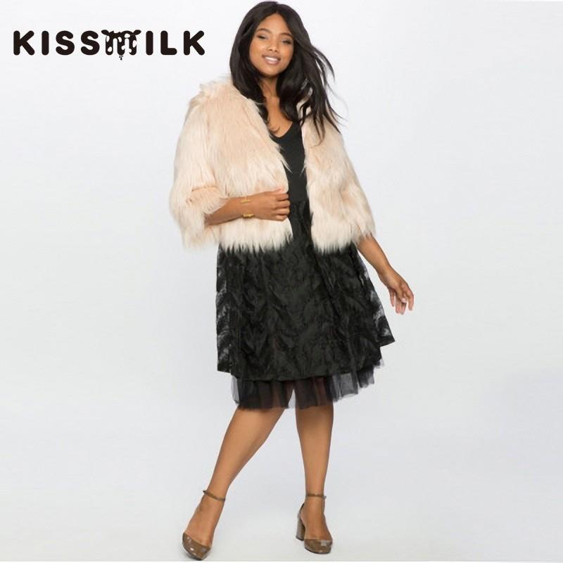 My Stuff, Chic Short Vogue Plus Size Coat with Fur - Bonny YZOZO Boutique Store