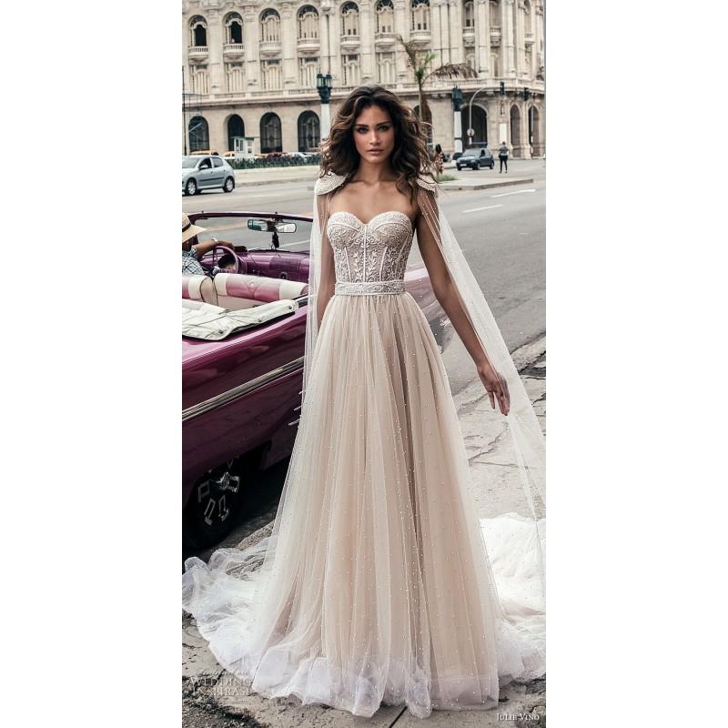 My Stuff, Julie Vino Fall/Winter 2018 1506 Blush Sleeveless Sweetheart Ball Gown Sweet Chapel Train