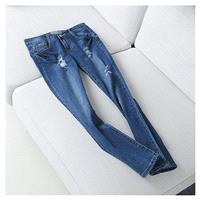 Ripped Slimming White Jeans Tube Trouser - Discount Fashion in beenono