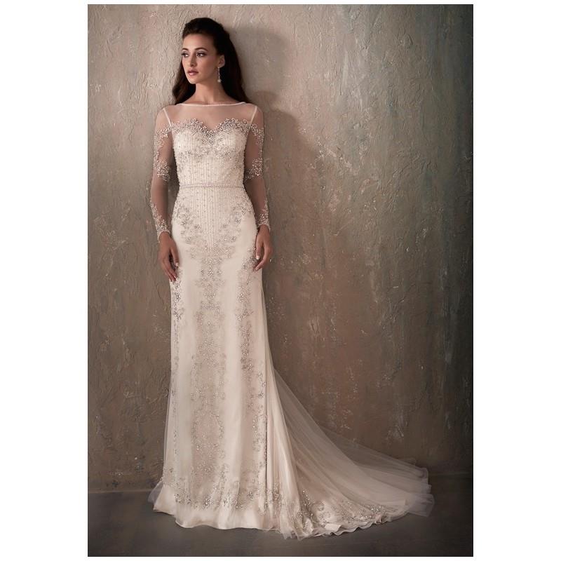 My Stuff, Adrianna Papell Platinum 31032 - Sheath Illusion Natural Floor Tulle Beading - Formal Brid