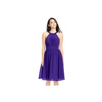 Regency Azazie Yamilet - Knee Length Chiffon Illusion Halter Dress - Simple Bridesmaid Dresses & Eas