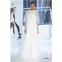 Peter Langner Spring/Summer 2018 Elvira Sweet Empire White Scoop Neck Sweep Train Satin Hand-made Fl