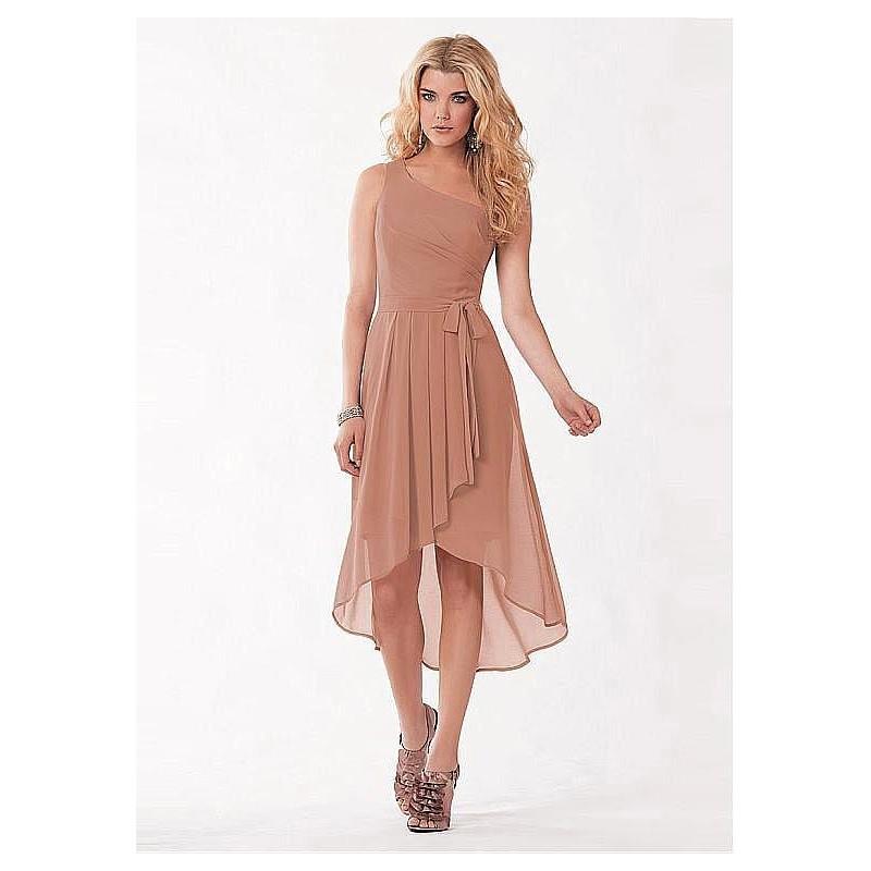 My Stuff, Chic Chiffon One Shoulder Neckline Natural Waistline Hi-lo A-line Bridesmaid Dress - overp