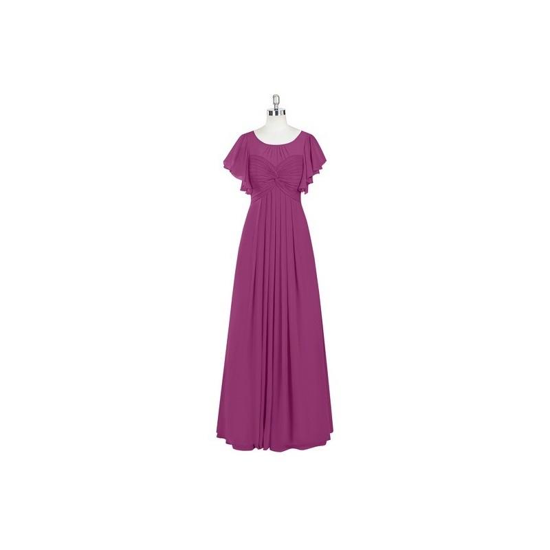 My Stuff, Orchid Azazie Lily - Back Zip Illusion Chiffon Floor Length Dress - Charming Bridesmaids S