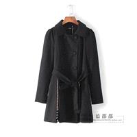 Slimming White One Color Black Coat - Lafannie Fashion Shop