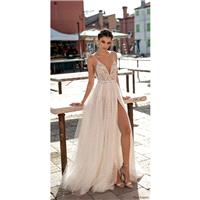 Gali Karten 2018 Sweep Train Spaghetti Straps Split Aline Ivory Sleeveless Tulle Beading Dress For B