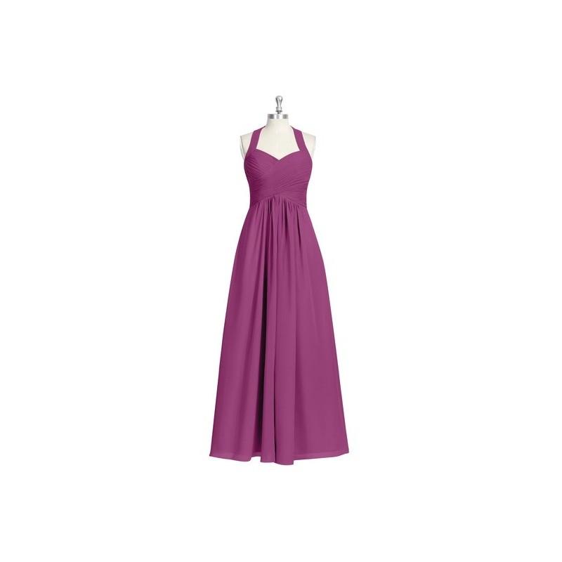 My Stuff, Orchid Azazie Savannah - Bow/Tie Back Floor Length Chiffon Halter Dress - Simple Bridesmai