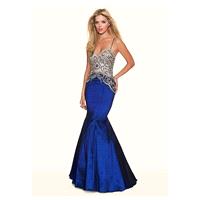 Exquisite Taffeta & Tulle Spaghetti Straps Neckline Mermaid Evening Dresses With Beadings & Rhinesto