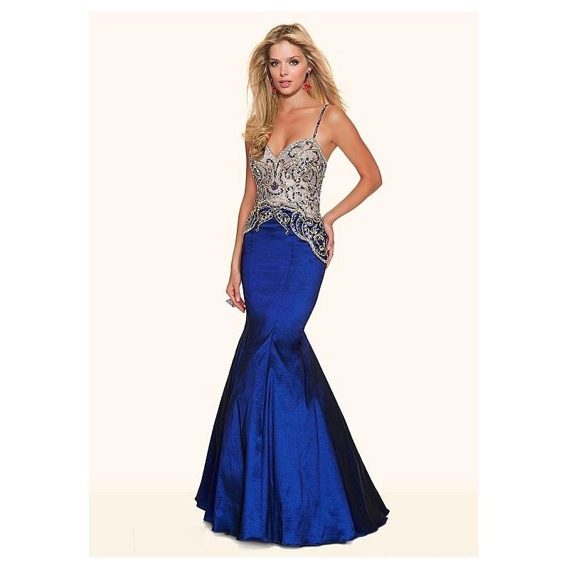 My Stuff, Exquisite Taffeta & Tulle Spaghetti Straps Neckline Mermaid Evening Dresses With Beadings