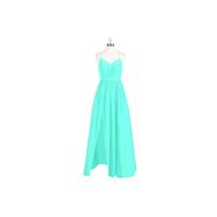 Spa Azazie Cora - Floor Length Back Zip Chiffon V Neck - Simple Bridesmaid Dresses & Easy Wedding Dr