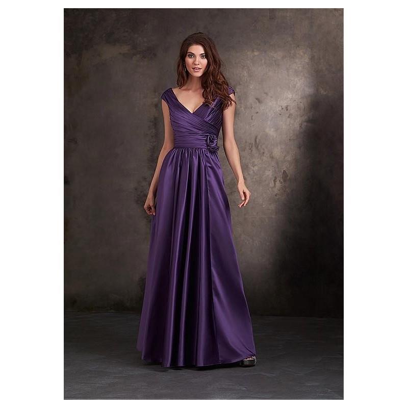 My Stuff, Chic Taffeta V-neck Neckline Floor-length A-line Bridesmaid Dress - overpinks.com