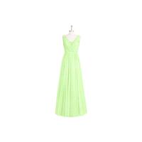 Sage Azazie Ellen - Chiffon And Lace V Neck V Back Floor Length Dress - Charming Bridesmaids Store