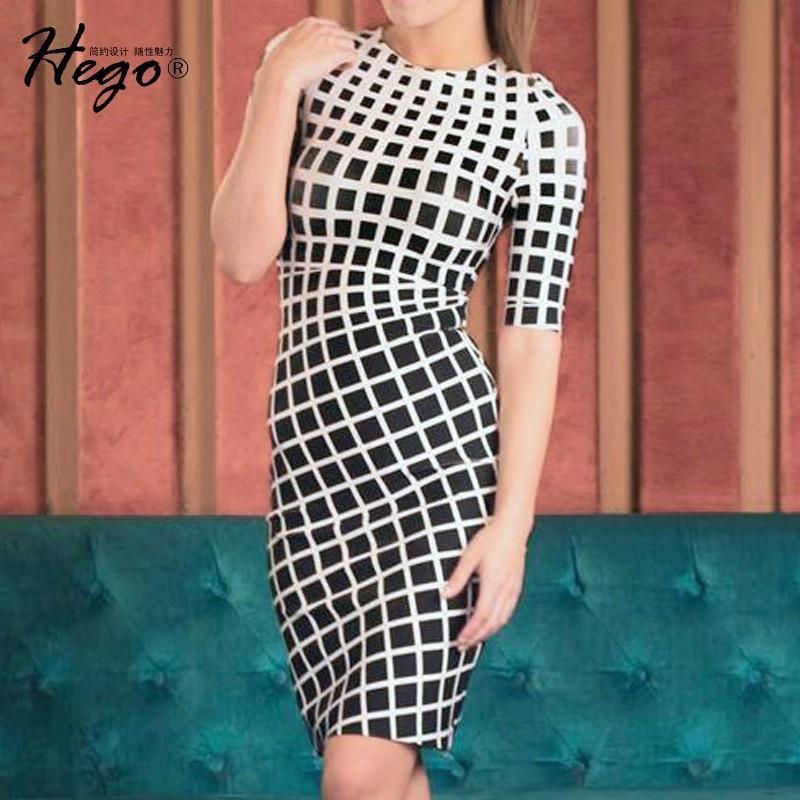 My Stuff, Must-have Vogue Attractive Printed Slimming 1/2 Sleeves Formal Wear Dress - Bonny YZOZO Bo