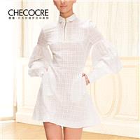 Attractive Curvy Bubble Sleeves Lattice It Girl 9/10 Sleeves Formal Wear Dress - Bonny YZOZO Boutiqu