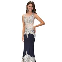 Navy Beaded Slim Gown by Elizabeth K - Color Your Classy Wardrobe