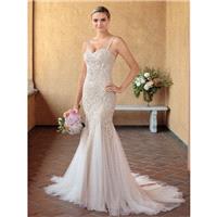 Casablanca Bridal 2018 2321 Pixie Beading Tulle Spaghetti Straps Sleeveless Chapel Train Sweet Nude