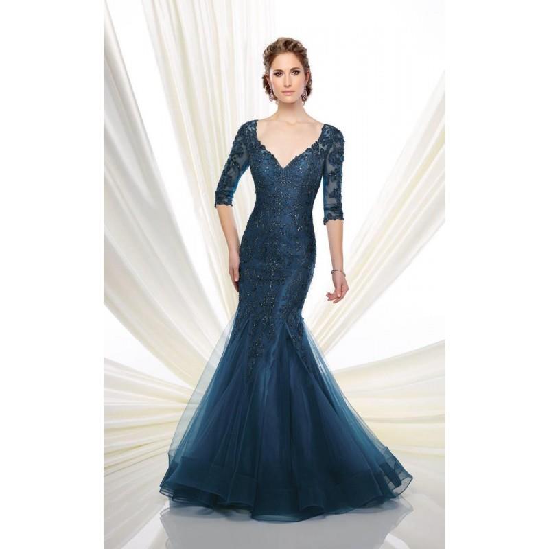 My Stuff, Ivonne D by Mon Cheri - V-Neck Tulle Trumpet Gown 216D50 - Designer Party Dress & Formal G