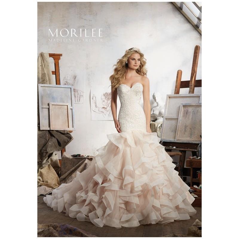 My Stuff, Morilee by Madeline Gardner Maisie/8111 - Mermaid Sweetheart Natural Floor Chapel Organza