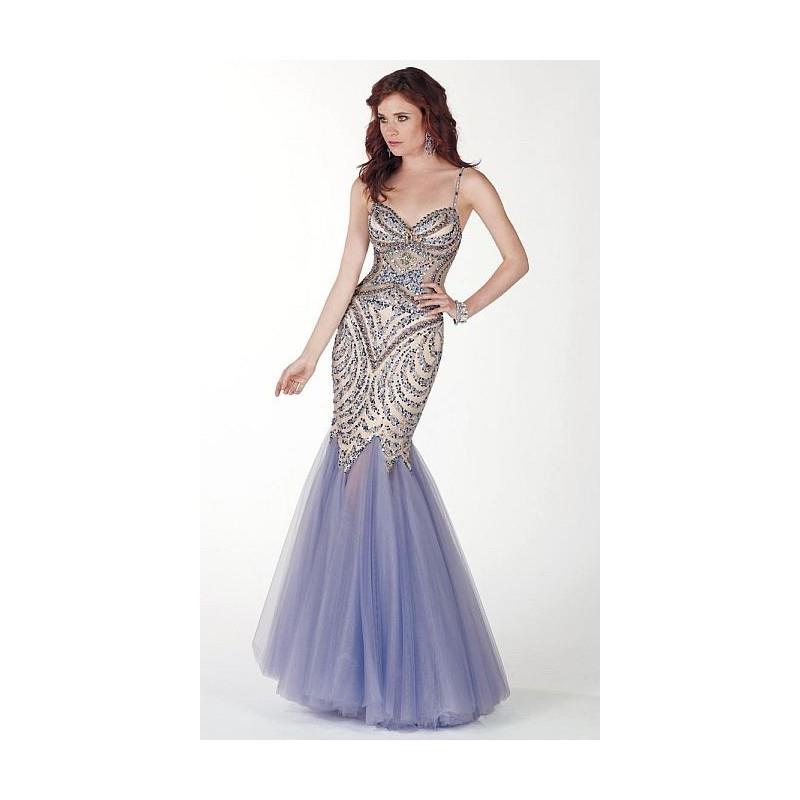 My Stuff, Claudine for Alyce Illusion Beaded Tulle Mermaid Prom Dress 2124 - Brand Prom Dresses|Bead