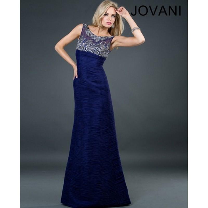 My Stuff, Jovani 72666 Illusion Scoop Neck Ruched Chiffon Trumpet Silhouette - 2018 New Wedding Dres