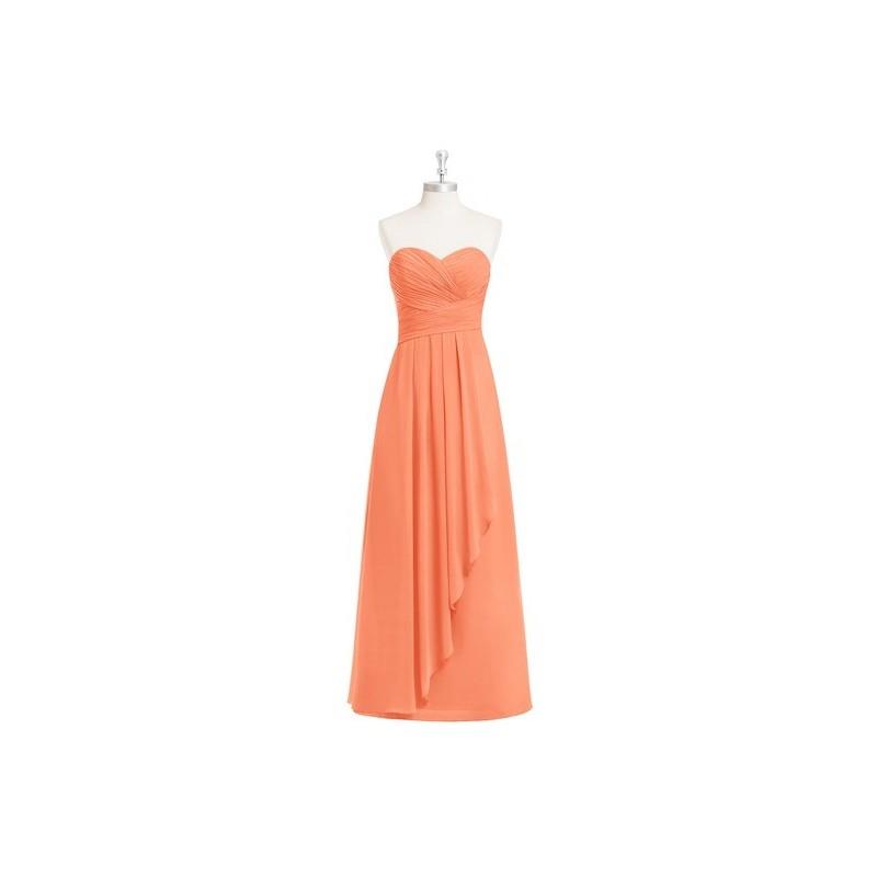 My Stuff, Papaya Azazie Faye - Chiffon Floor Length Back Zip Sweetheart Dress - Simple Bridesmaid Dr