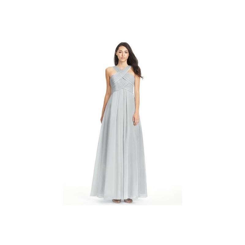 My Stuff, Silver Azazie Kaleigh - Chiffon V Neck Back Zip Floor Length Dress - Charming Bridesmaids