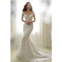 Style Y11702 by Sophia Tolli for Mon Cheri - Floor length V-neck 3/4 sleeve Chapel Length Trumpet La