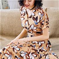 Printed Curvy V-neck Trail Dress Goddess Gentle Dress - Lafannie Fashion Shop