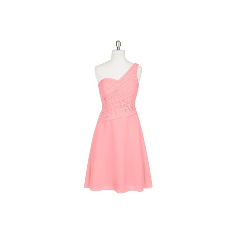 My Stuff, Flamingo Azazie Brynn - Chiffon Back Zip One Shoulder Knee Length Dress - Charming Bridesm