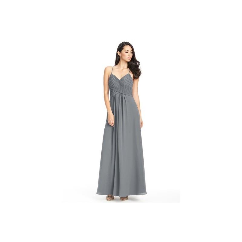 My Stuff, Steel_grey Azazie Haleigh - Floor Length Chiffon Keyhole V Neck Dress - Simple Bridesmaid