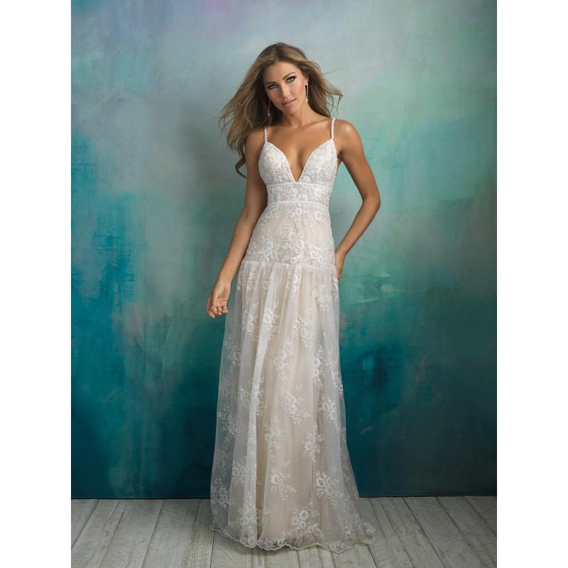 My Stuff, Allure Bridals Spring/Summer 2018 9526 Sweet Chapel Train Spaghetti Straps Champagne Aline