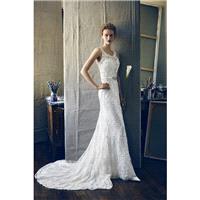 Lusan Mandongus 2017 Kappa Elegant Chapel Train Lace Ivory Embroidery Sleeveless Scoop Neck Sheath B