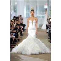 Ines di Santo Spring/Summer 2018 Brynn Elegant Satin Ruffle Chapel Train Ivory Mermaid Sleeveless Sw