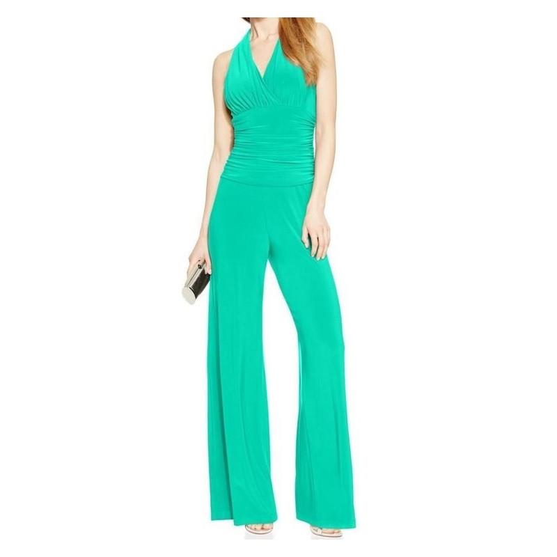 My Stuff, Nine West - 10571878-X53 Halter Ruched Empire Jumpsuit - Designer Party Dress & Formal Gow