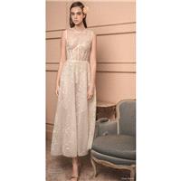 Dana Harel 2018 Nude Sleeveless Ankle-Length Sequins High Neck Ball Gown Zipper Up Lace Beach Summer