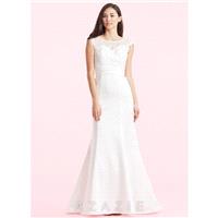 Ivory Azazie Ina BG - Illusion Court Train Satin And Lace Illusion - Simple Bridesmaid Dresses & Eas