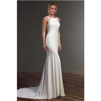 Style 782 by Martina Liana - Ivory  White Crepe Illusion back Floor High Body-skimming  Column Weddi