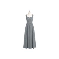 Steel_grey Azazie Zapheira - Floor Length Sweetheart Back Zip Chiffon Dress - Charming Bridesmaids S