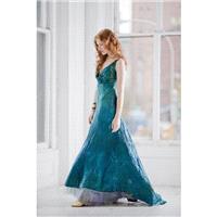 Teal Blue wedding dress and crinoline boho beach bridal gown mother of the bride ocean blue island w