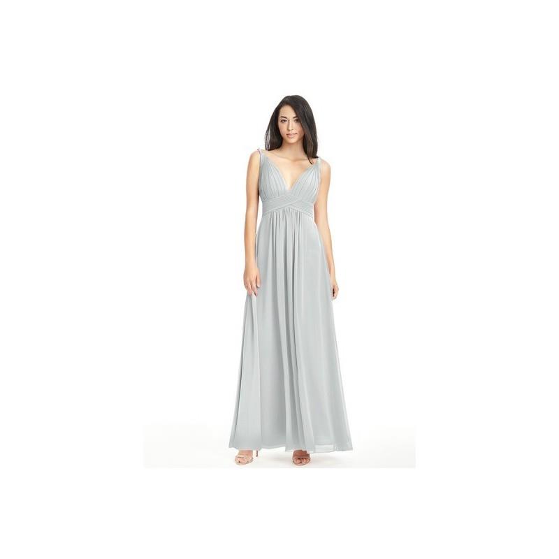 My Stuff, Silver Azazie Maren - Chiffon V Neck Floor Length V Back Dress - Charming Bridesmaids Stor